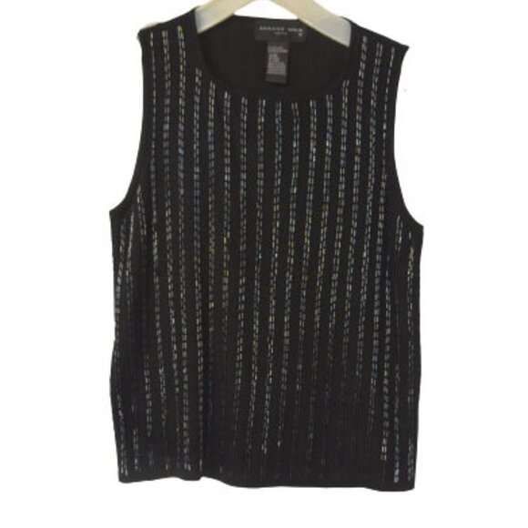 August Silk Knit Black Beaded Cardigan & Cami Set - Picture 2 of 4